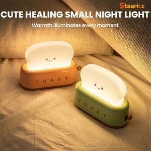 Staaricc USB Rechargeable Cute Toaster LED Table Lamp