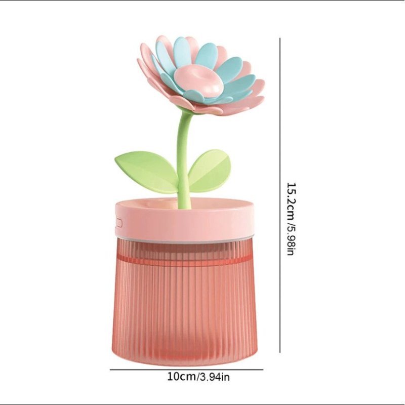 Portable Flower Air Humidifier And Aroma Diffuser With Colorful Light - Image 3