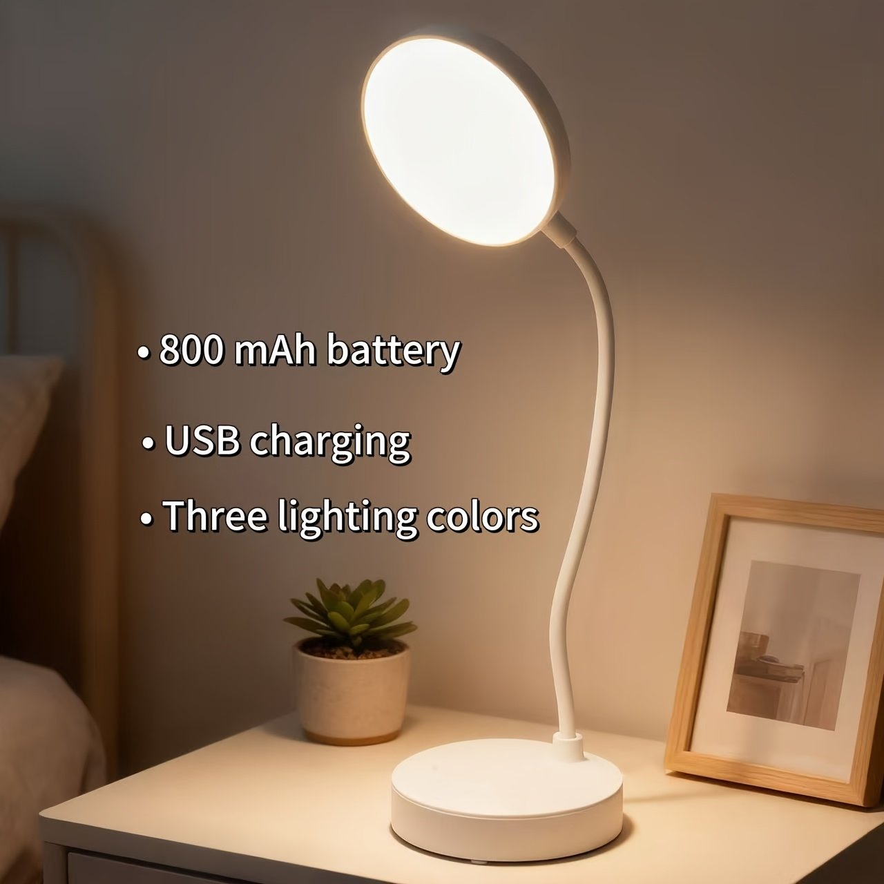 Modern White LED Reading Lamp For Study And Bedside Use - Image 2