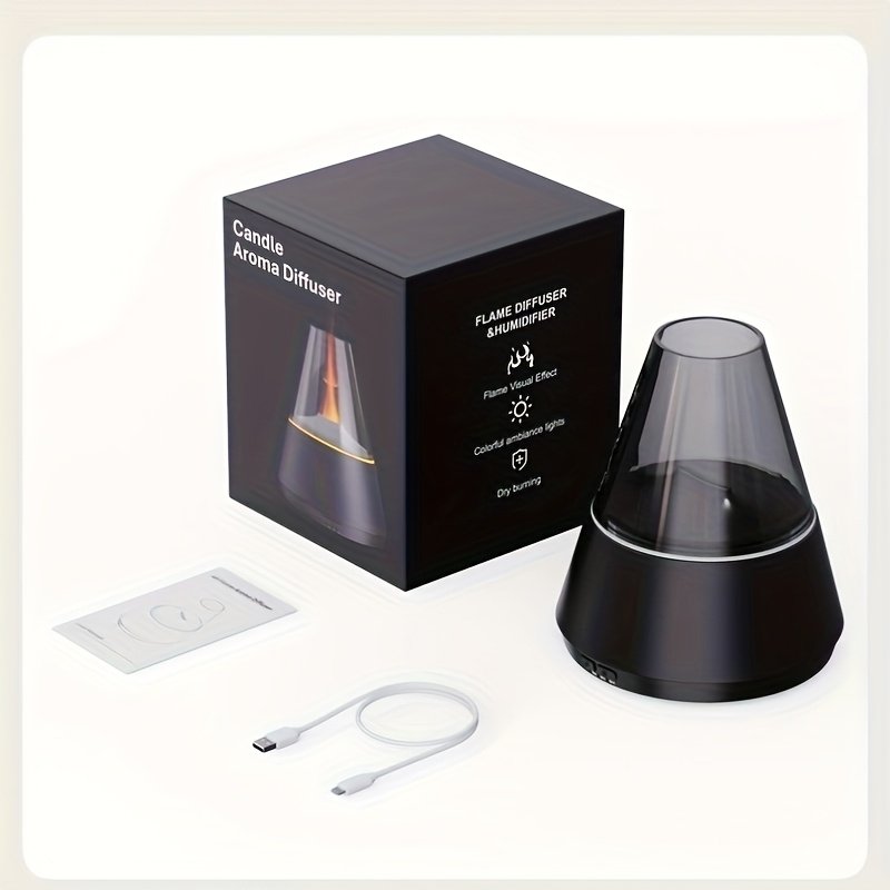 Simulated Flame Aroma Essential Oil Diffuser With Ambient Light - Image 4