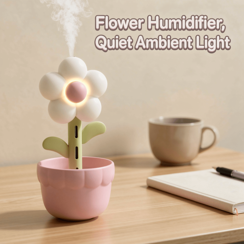 Flower Design Air Humidifier And Aroma Diffuser With Silent Operation - Image 4