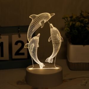 USB 3D Glowing Dolphin LED Creative Night Light