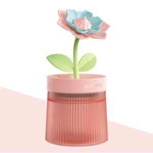 Portable Flower Air Humidifier And Aroma Diffuser With Colorful Light