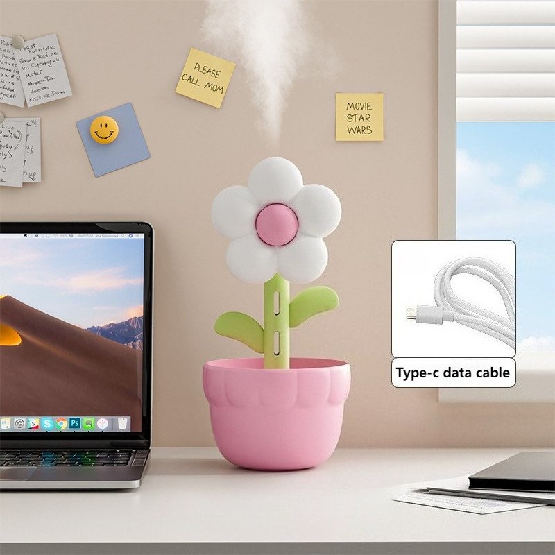Flower Design Air Humidifier And Aroma Diffuser With Silent Operation - Image 2