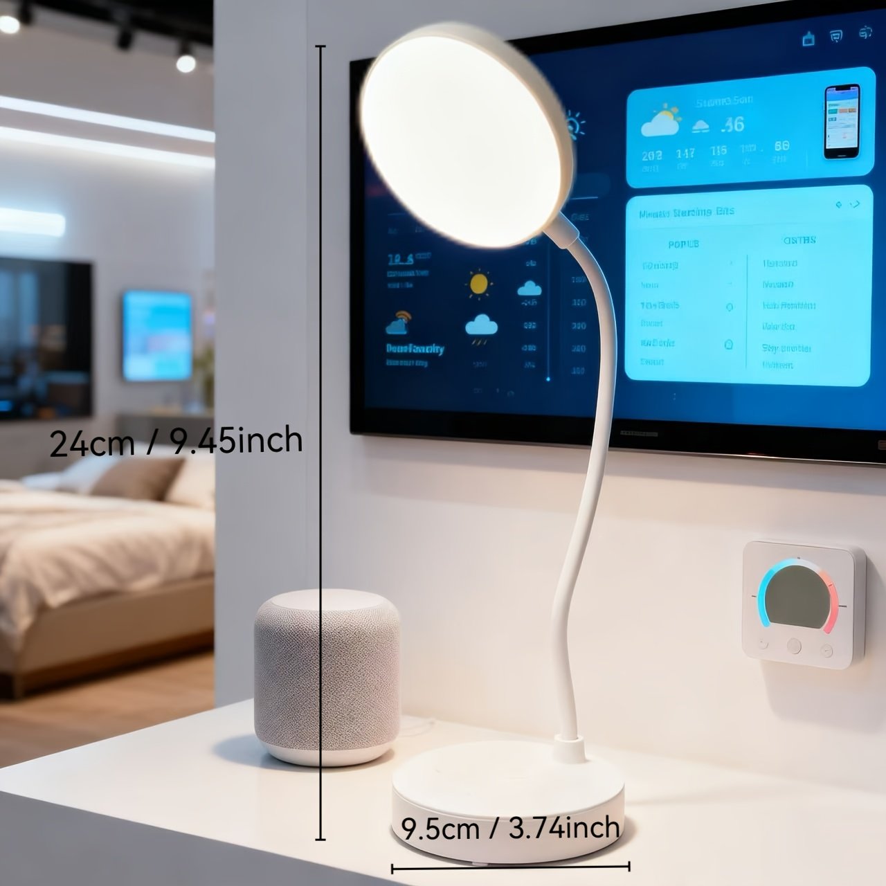 Modern White LED Reading Lamp For Study And Bedside Use - Image 3