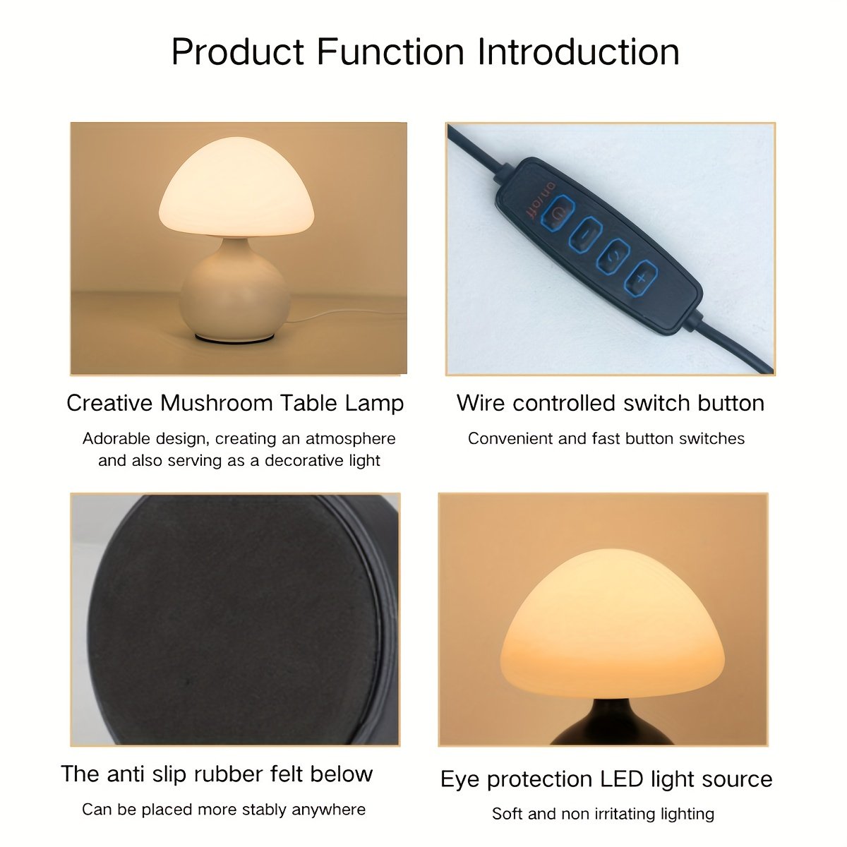 Modern Creative Mushroom LED Table Lamp For Bedroom And Desk - Image 3