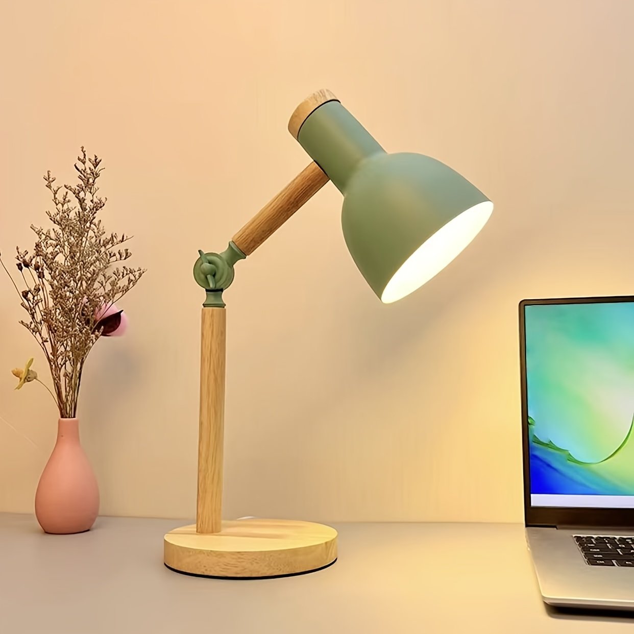 USB Powered Green LED Desk Lamp For Study And Office Use